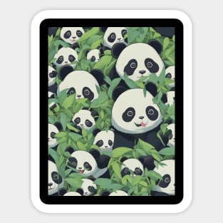 Cute panda pattern Sticker